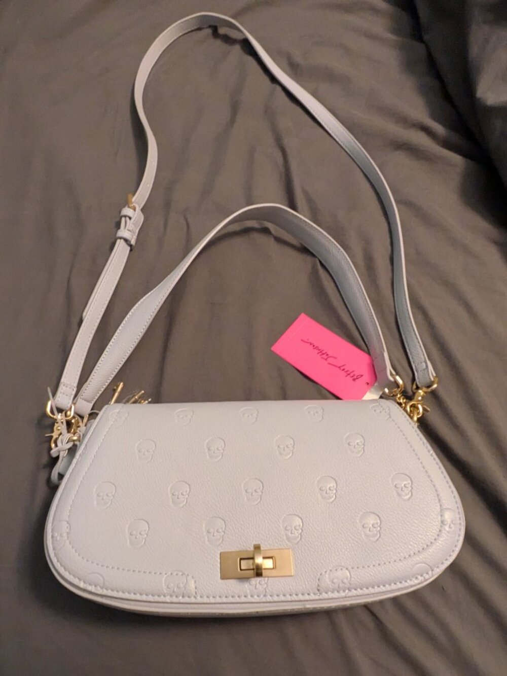 Betsey Johnson Skull Embossed Crossbody Bag - Picture 1 of 9